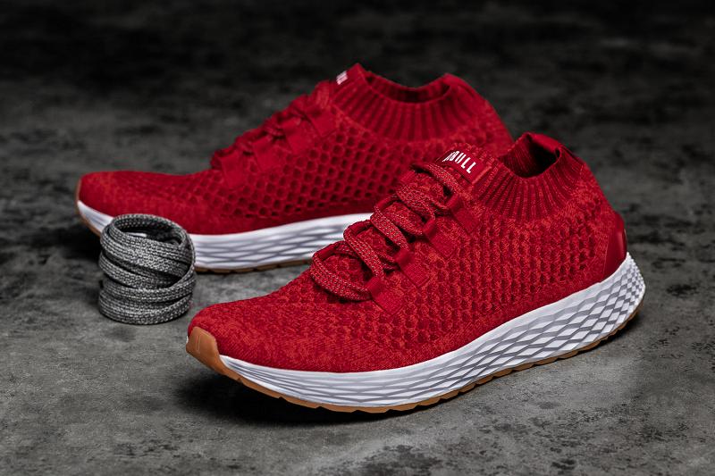 Men's Nobull Alert Knit Running Shoes Red | SG X2083Y